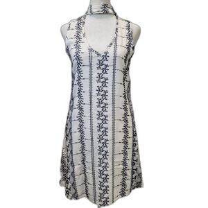 Vintage Havana Womens Keyhole Mock Neck Embroidered Tunic Shift Dress Size Small